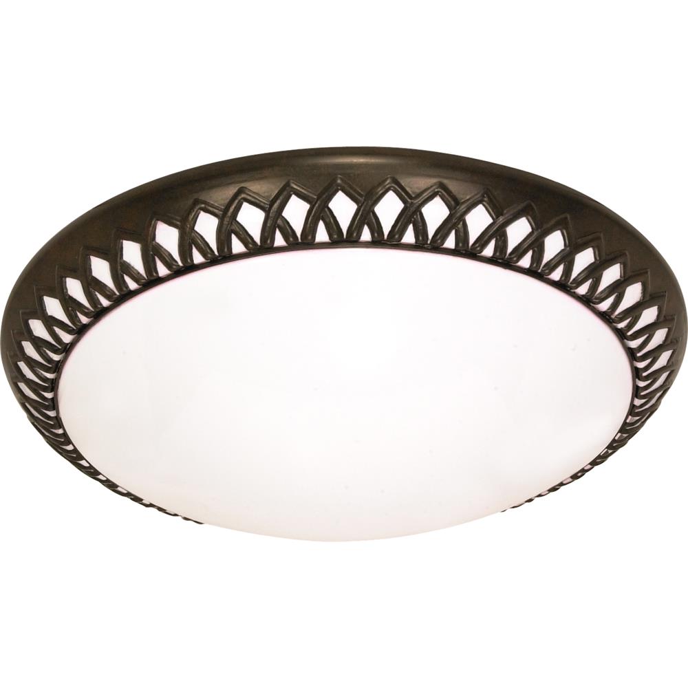 Nuvo Lighting 60/925  Rustica - 3 Light CFL - 17" - Flush Mount - (3) 18w GU24 / Lamps Included in Old Bronze Finish